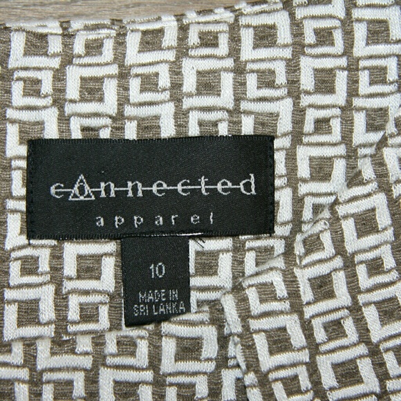 Connected Apparel Black and White Geometric Midi Dress - Picture 6 of 7